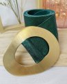 Ceinture en cuir irisé à boucle dorée