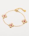Bracelet à 3 fleurs en acier doré