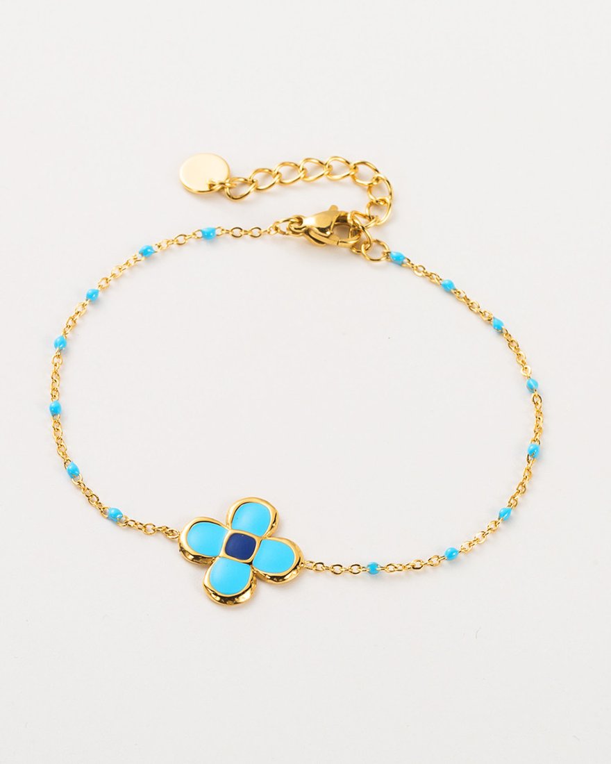 Bracelet à fleur et chaine à billes