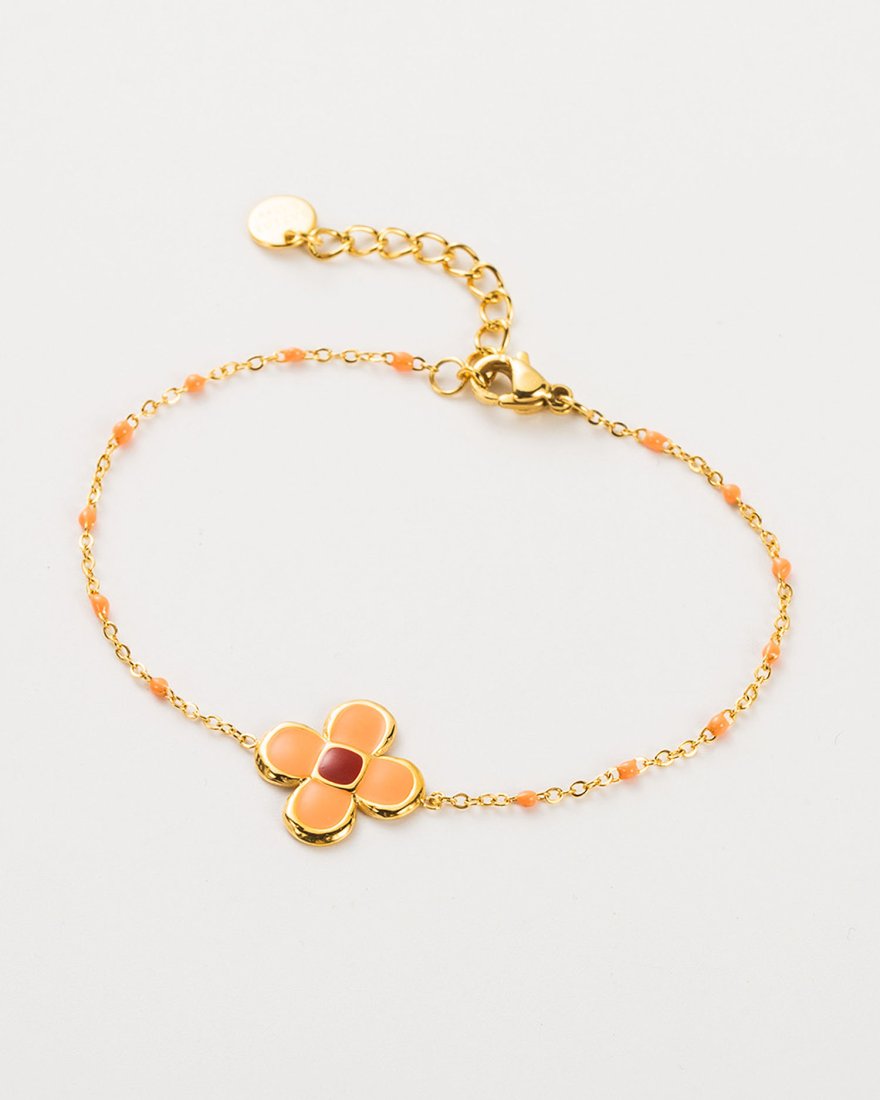 Bracelet à fleur et chaine à billes