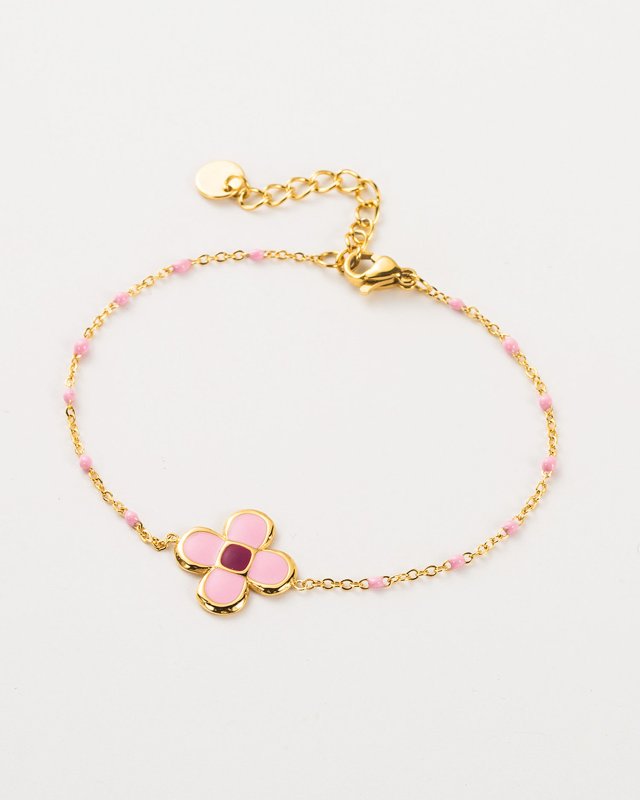 Bracelet à fleur et chaine à billes