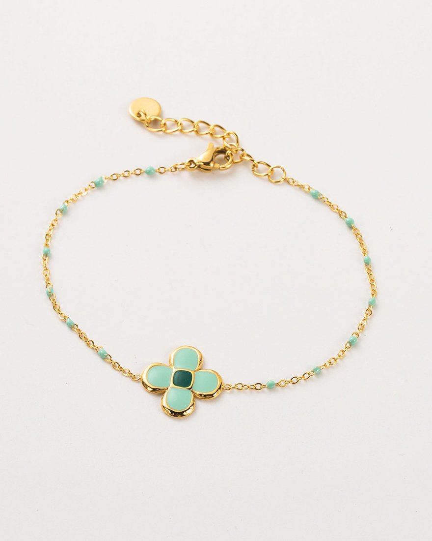 Bracelet à fleur et chaine à billes