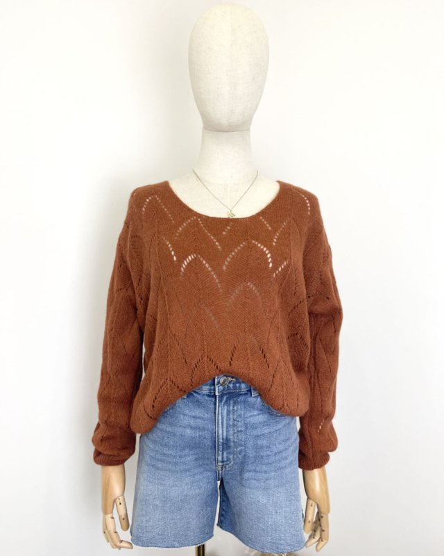 Pull léger à maille ajourée