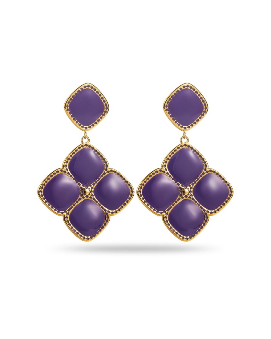 Boucles d'oreilles pendantes losange