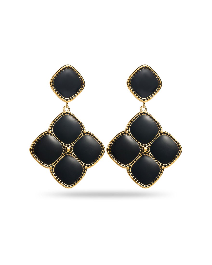 Boucles d'oreilles pendantes losange