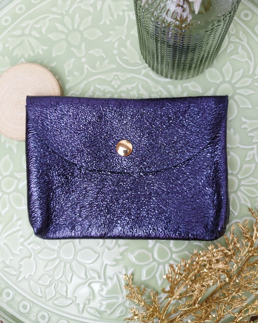 Pochette enveloppe en cuir irisé