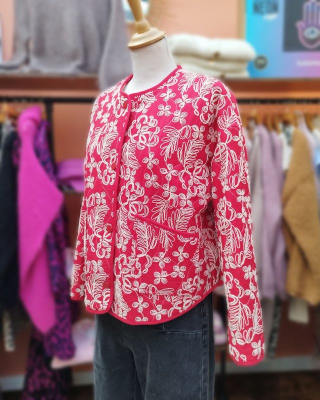 Veste matelassée rouge à...