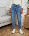 Jeans momfit déchiré en denim bleu clair