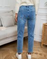 Jeans momfit déchiré en denim bleu clair