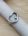 Bague coeur en acier argenté