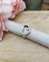 Bague coeur en acier argenté