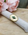 Bague ovale dorée avec une turquoise africaine