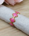 Bague porte-bonheur rose en acier doré