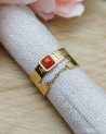 Bague chiffre romain et pierre orange