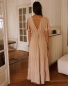 Robe longue unie beige