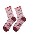 Chaussettes roses avec des blaireaux