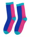 Chaussettes blocs de couleurs bleu et rose