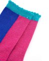 Chaussettes blocs de couleurs bleu et rose