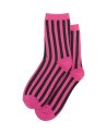 Chaussettes pailletées à rayures noires et roses