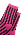 Chaussettes pailletées à rayures noires et roses