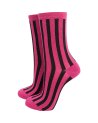 Chaussettes pailletées à rayures noires et roses