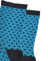 Chaussettes bleues à petits pois noirs