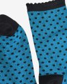 Chaussettes bleues à petits pois noirs