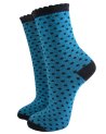 Chaussettes bleues à petits pois noirs