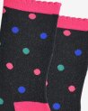 Chaussettes noires pailletées à pois multicolores