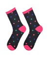 Chaussettes noires pailletées à pois multicolores
