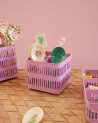 Petit rangement métallique rose pour ustensiles Rice