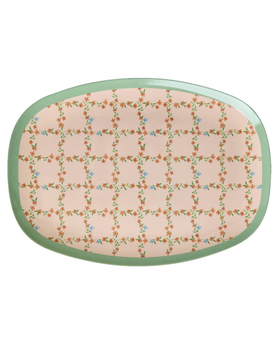 Plateau en mélamine Checkered Stencil Rice