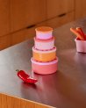 Boîtes alimentaires rondes à motif coeur