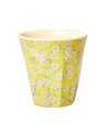 Gobelet petites fleurs jaunes Rice en mélamine