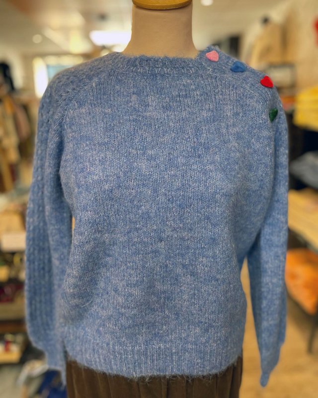 Pull bleu avec des boutons...