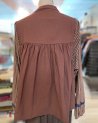 Blouse ample chocolat à broderies coeurs