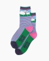Chaussettes rayées avec un mouton et un agneau