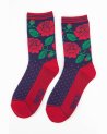 Chaussettes bleu marine avec des roses anglaises