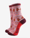 Chaussettes avec des écureuils et des détails rouges