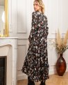 Longue robe chemise délavée à fleurs