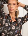 Longue robe chemise délavée à fleurs