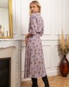 Longue robe lilas à petites fleurs