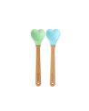 Cuillères-spatules colorées en forme de coeur