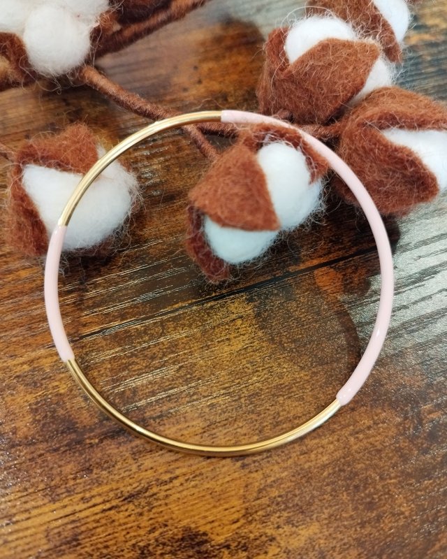 Jonc fin bicolore en acier inoxydable