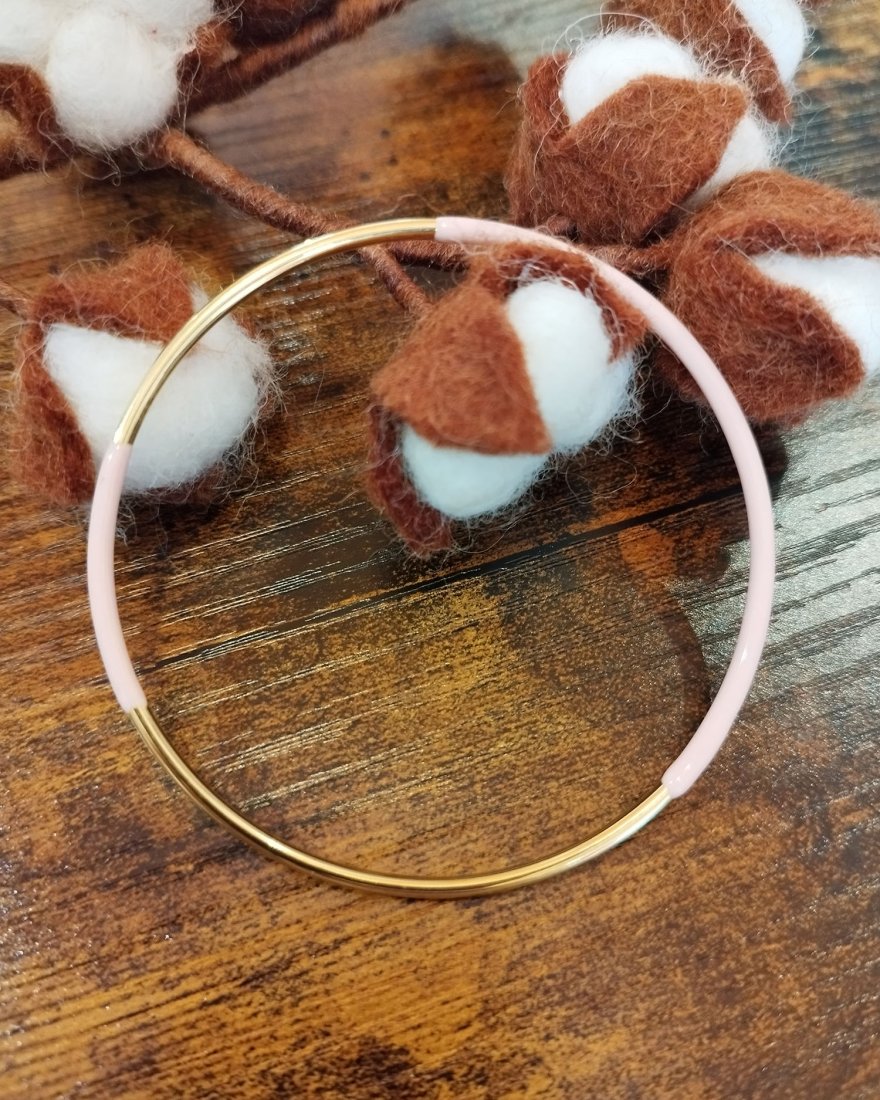 Jonc fin bicolore en acier inoxydable