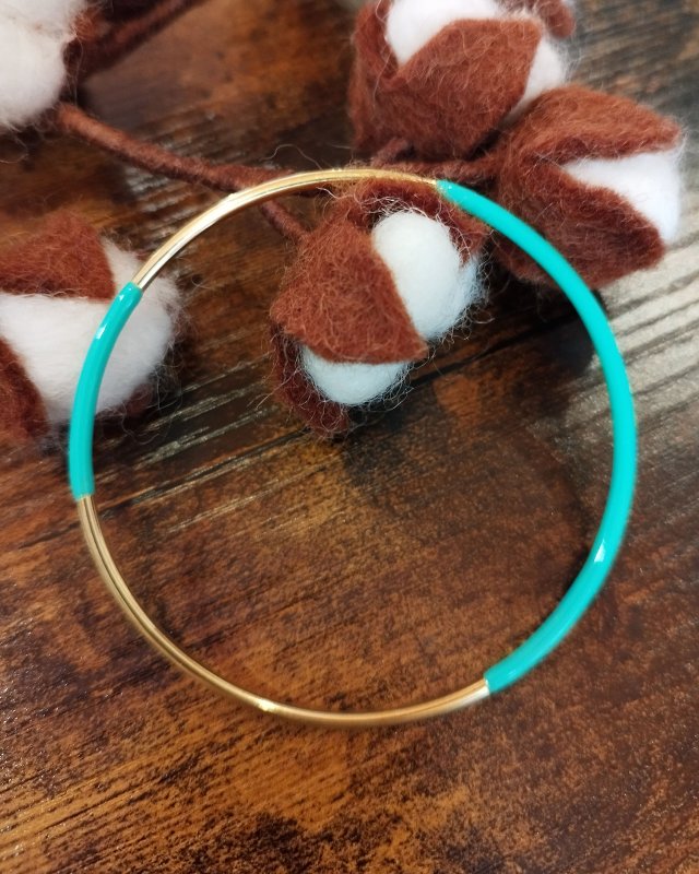 Jonc fin bicolore en acier inoxydable