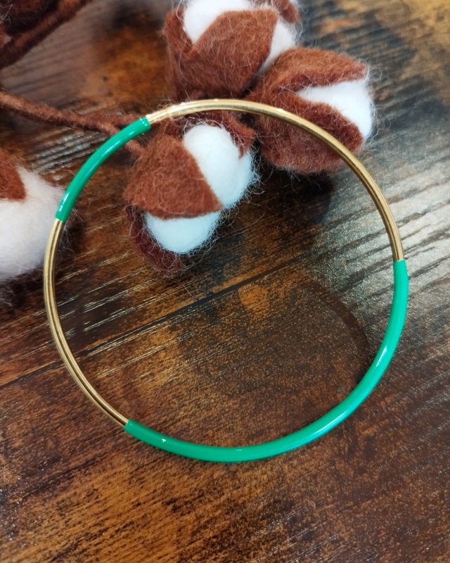 Jonc fin bicolore en acier inoxydable