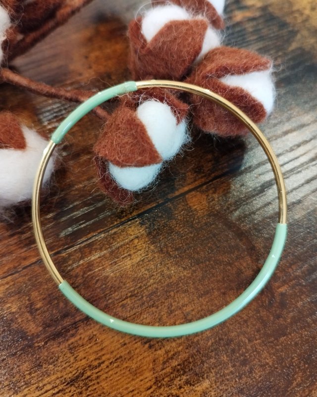 Jonc fin bicolore en acier inoxydable