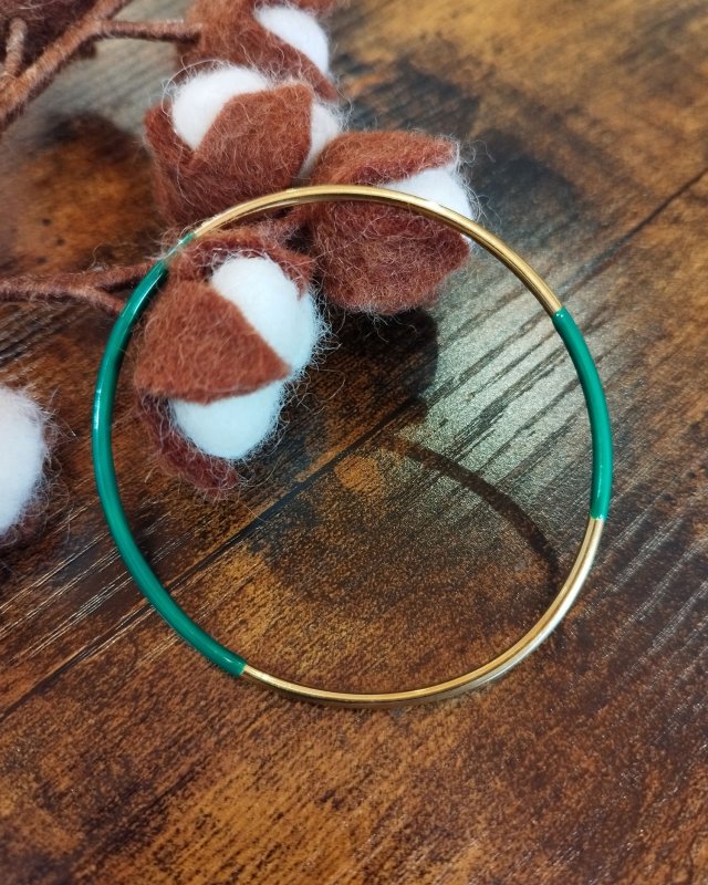 Jonc fin bicolore en acier inoxydable