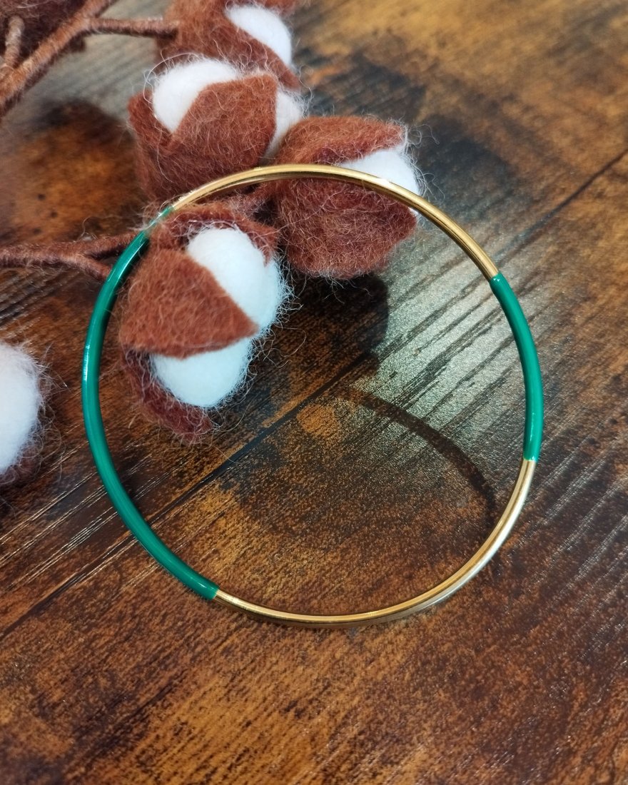 Jonc fin bicolore en acier inoxydable